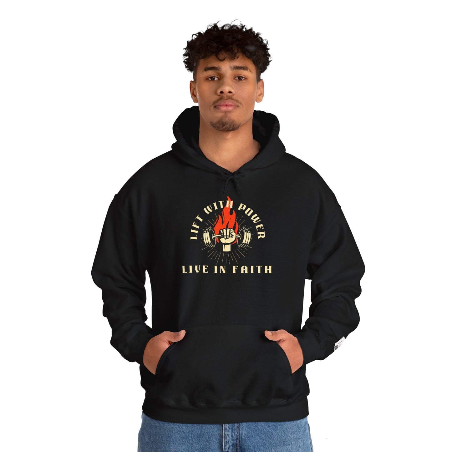 Lift With Power Unisex Heavy Blend™ Hoodie - Live in Faith