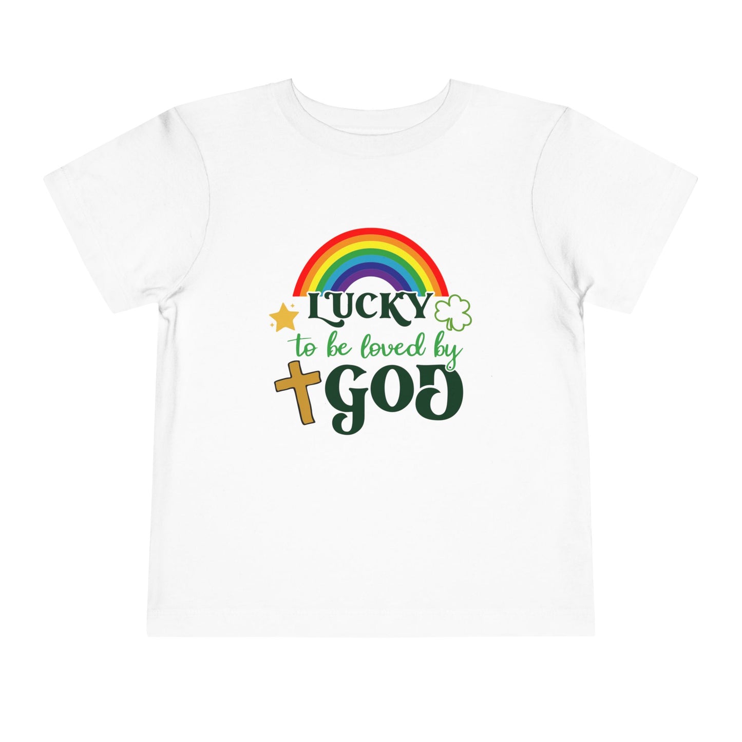 Toddler Lucky Tee – Rainbow & Cross Design, Perfect for Celebrations