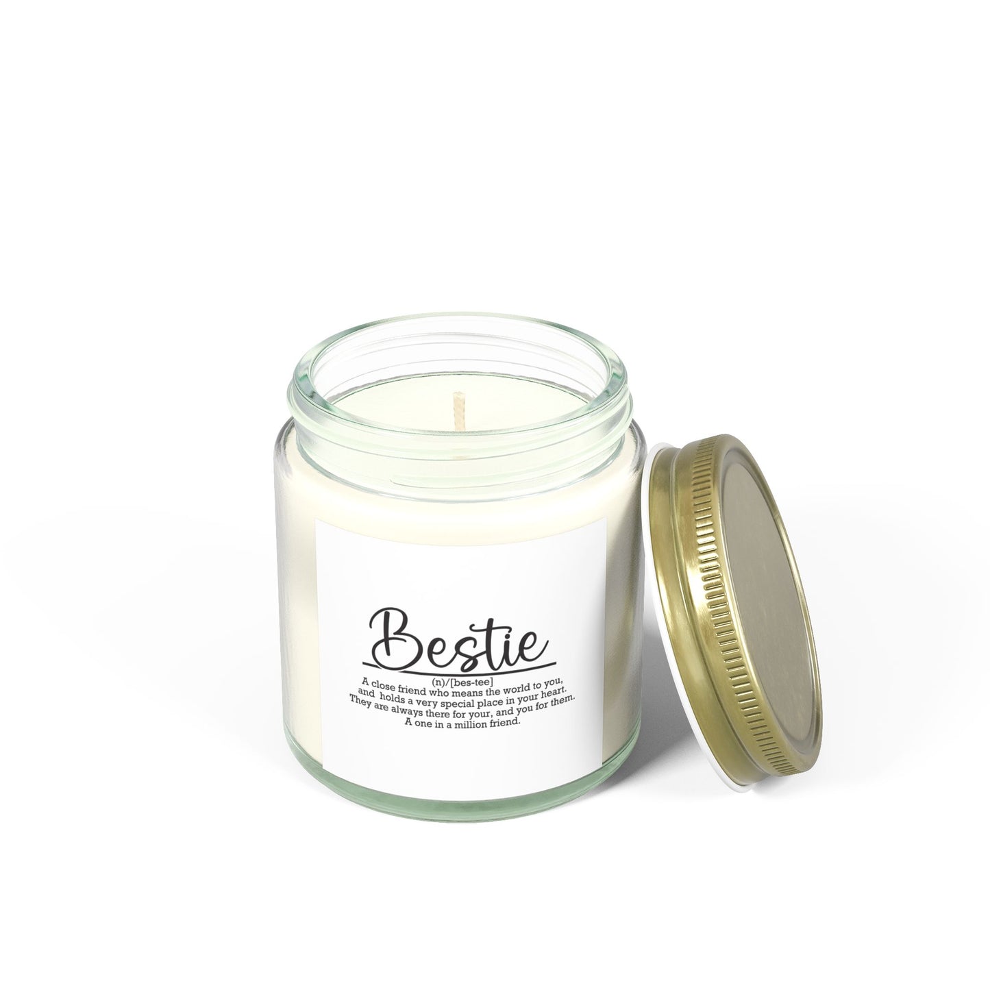 Bestie Scented Candle - Coconut Apricot Wax (4oz & 9oz) - Perfect Gift for Friends