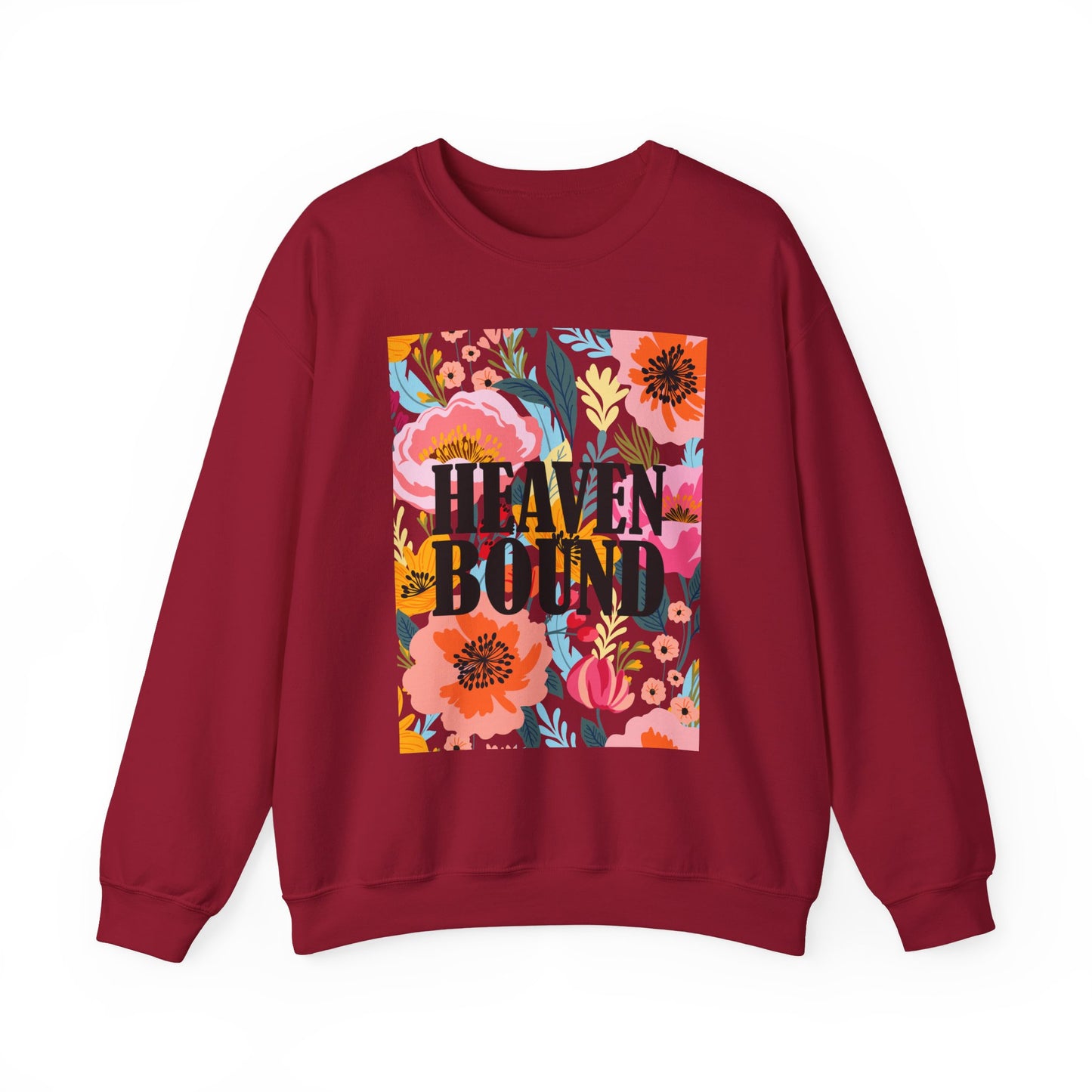 Heaven Bound Floral Sweatshirt | (Back Design) Unisex Crewneck for Comfort & Style