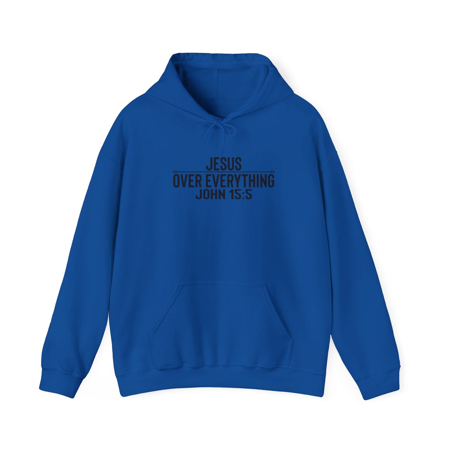 Jesus Over Everything – Christian Hoodie, Unisex Faith-Based Sweatshirt, Religious Apparel, Christian Gift, Cozy Faith Hoodie