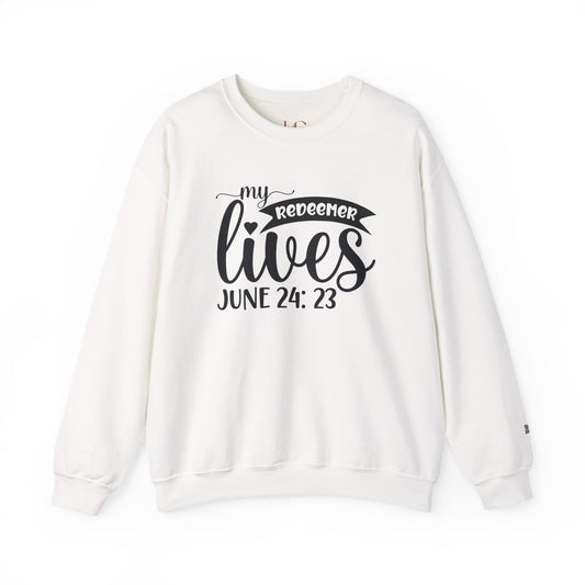 "My Redeemer Lives" – Faith-Inspired Crewneck Sweatshirt | Perfect for Easter & Everyday Wear
