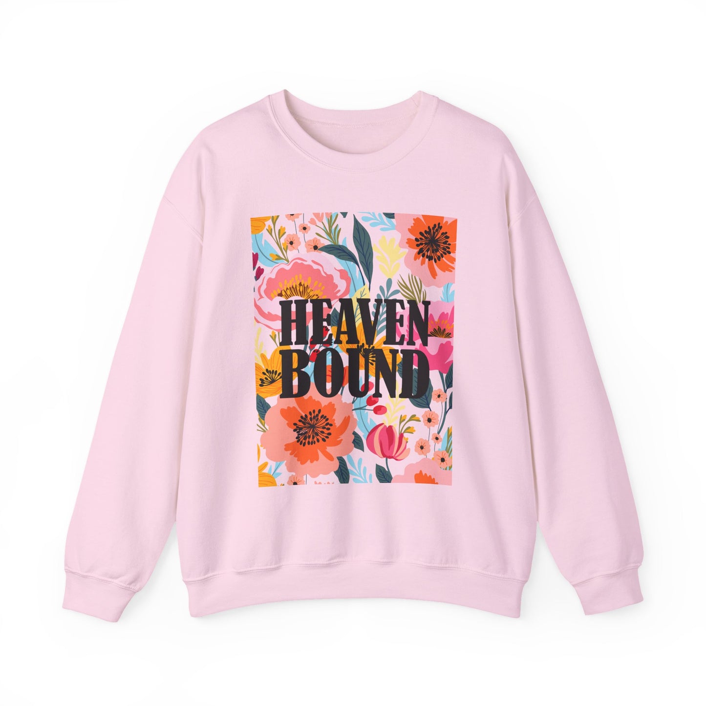 Heaven Bound Floral Sweatshirt | (Back Design) Unisex Crewneck for Comfort & Style