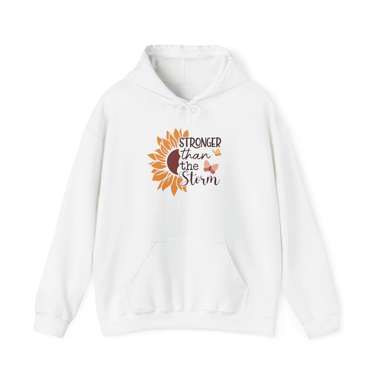 Stronger than the Storm Hoodie - Unisex Heavy Blend Sweatshirt | Cozy Gift, Inspirational Apparel, Fall Fashion, Self-Care