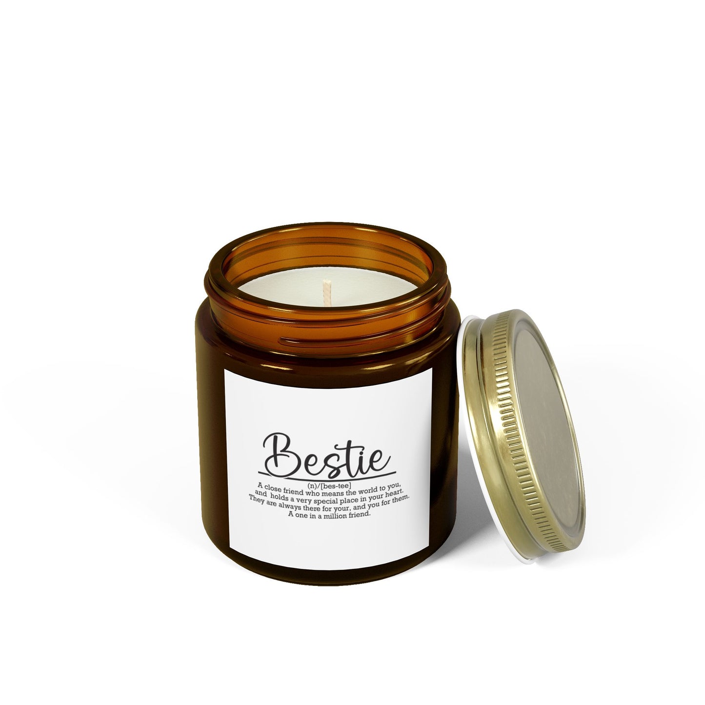 Bestie Scented Candle - Coconut Apricot Wax (4oz & 9oz) - Perfect Gift for Friends