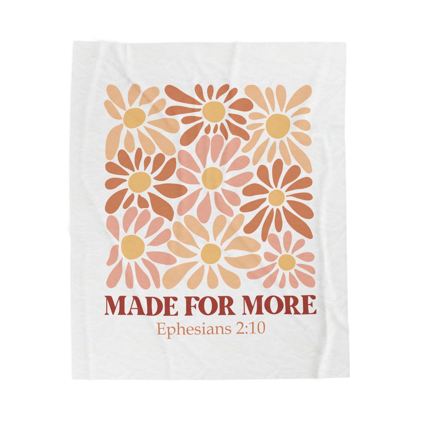 Made For More Velveteen Plush Blanket - Inspirational Floral Throw for Cozy Living