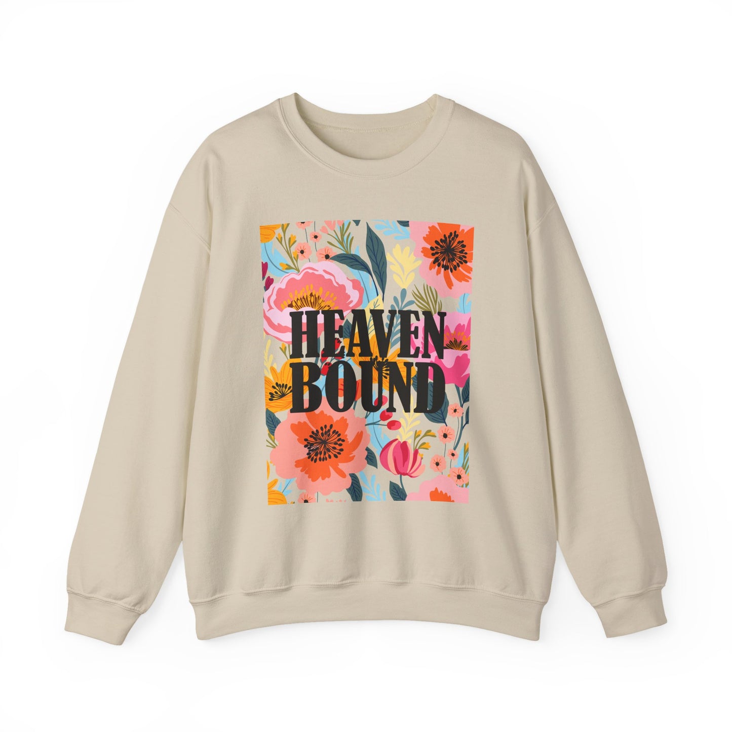 Heaven Bound Floral Sweatshirt | (Back Design) Unisex Crewneck for Comfort & Style