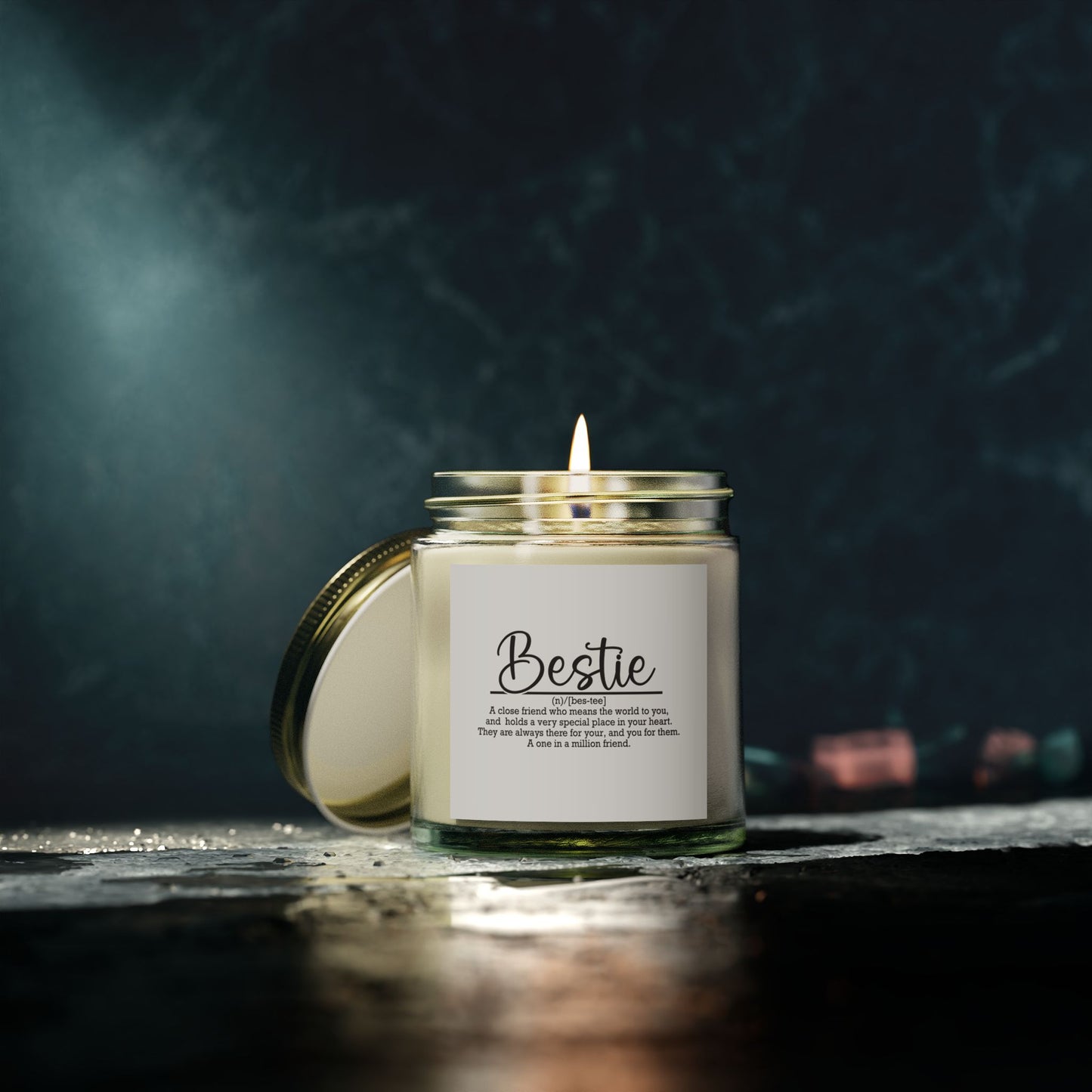 Bestie Scented Candle - Coconut Apricot Wax (4oz & 9oz) - Perfect Gift for Friends