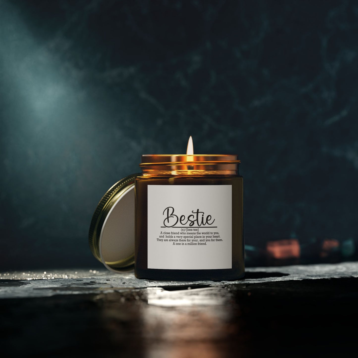 Bestie Scented Candle - Coconut Apricot Wax (4oz & 9oz) - Perfect Gift for Friends