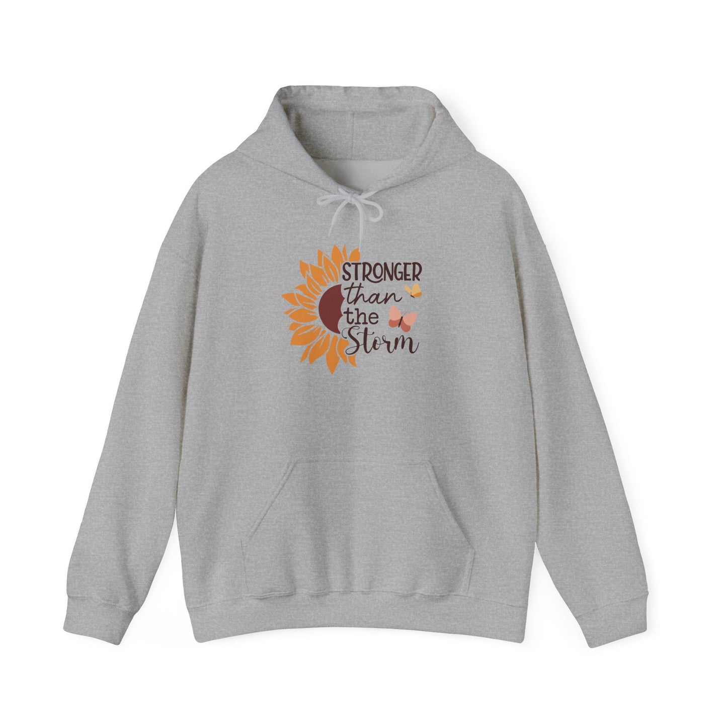 Stronger than the Storm Hoodie - Unisex Heavy Blend Sweatshirt | Cozy Gift, Inspirational Apparel, Fall Fashion, Self-Care
