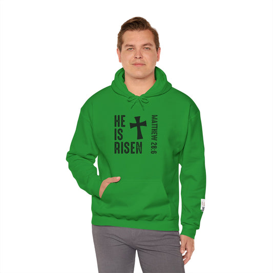 He Is Risen Cross Hooded Sweatshirt | Unisex Heavy Blend™