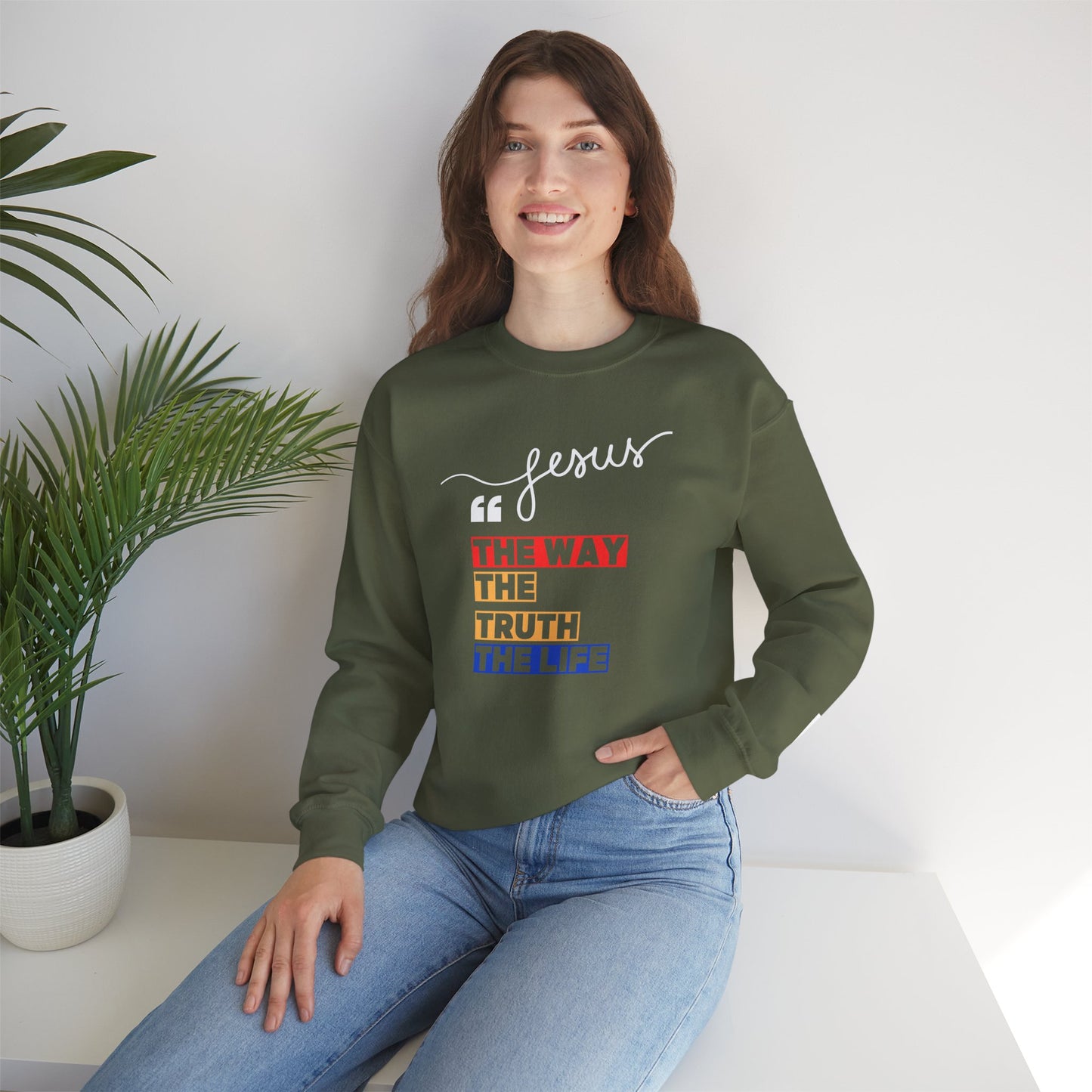 Inspirational Jesus Quote Crewneck Sweatshirt for Faith-Focused Individuals