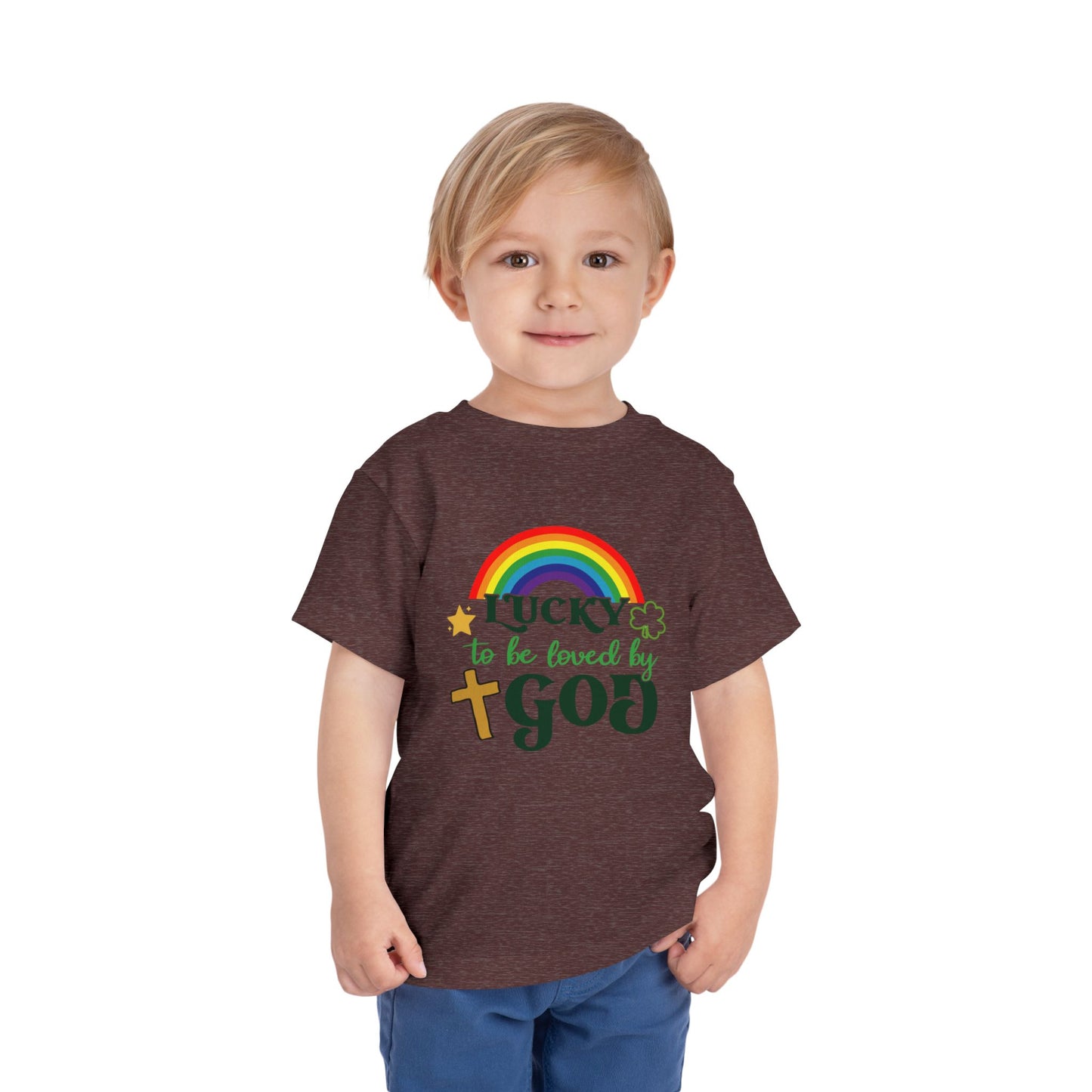 Toddler Lucky Tee – Rainbow & Cross Design, Perfect for Celebrations