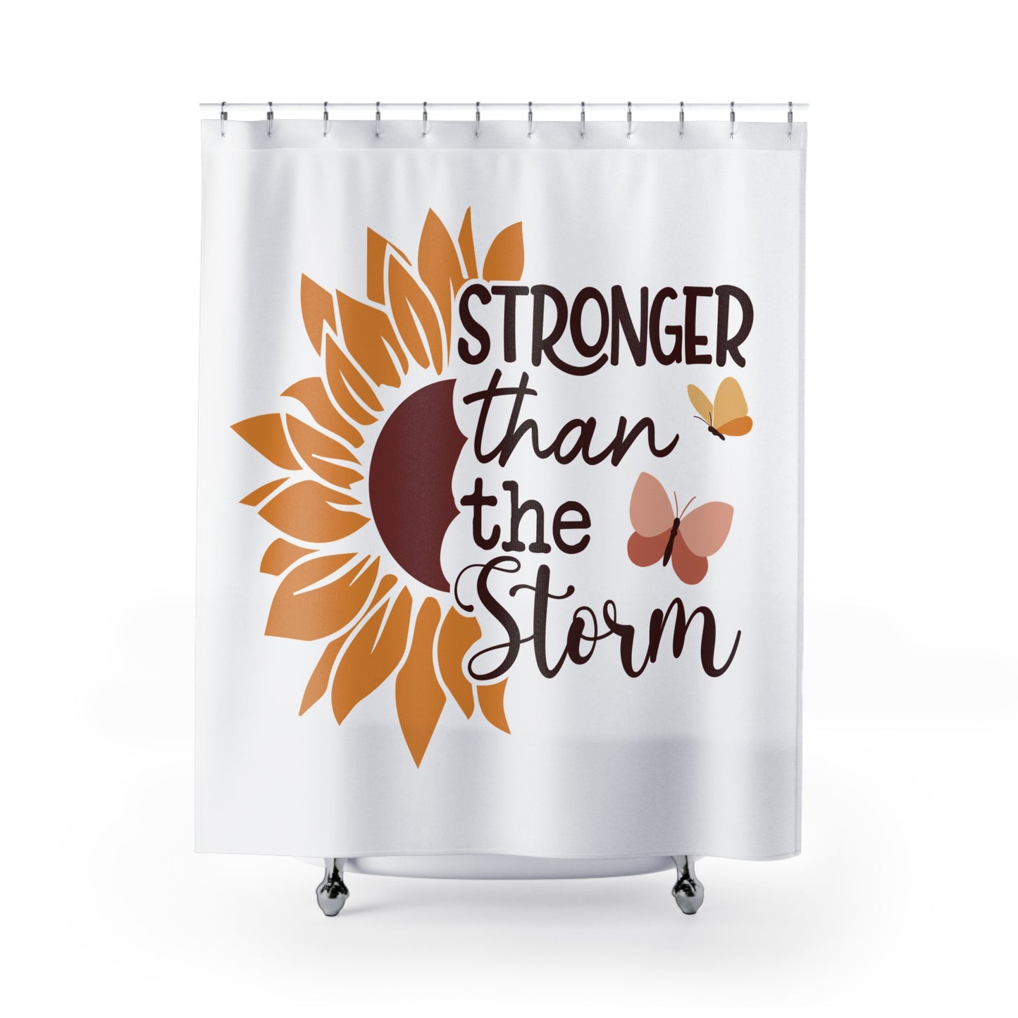 Stronger than the Storm Shower Curtain - Inspirational Home Decor