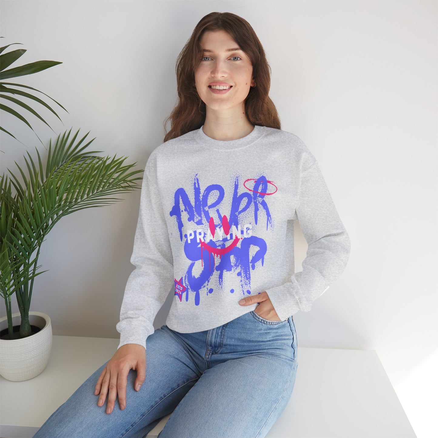 Never Stop Unisex Heavy Blend Crewneck Sweatshirt - Vibrant Casual Style