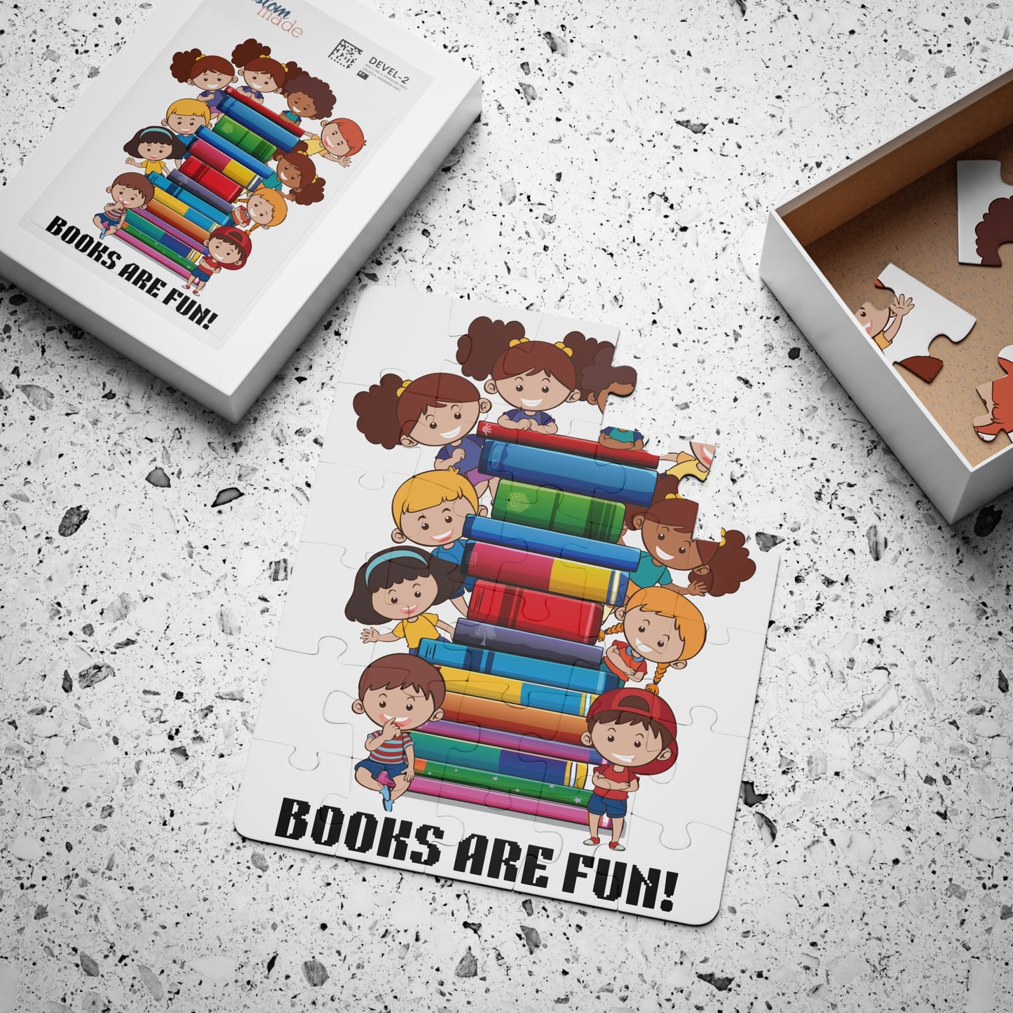 Kids' 30-Piece Puzzle - "Books Are Fun!" Educational Play for Young Readers