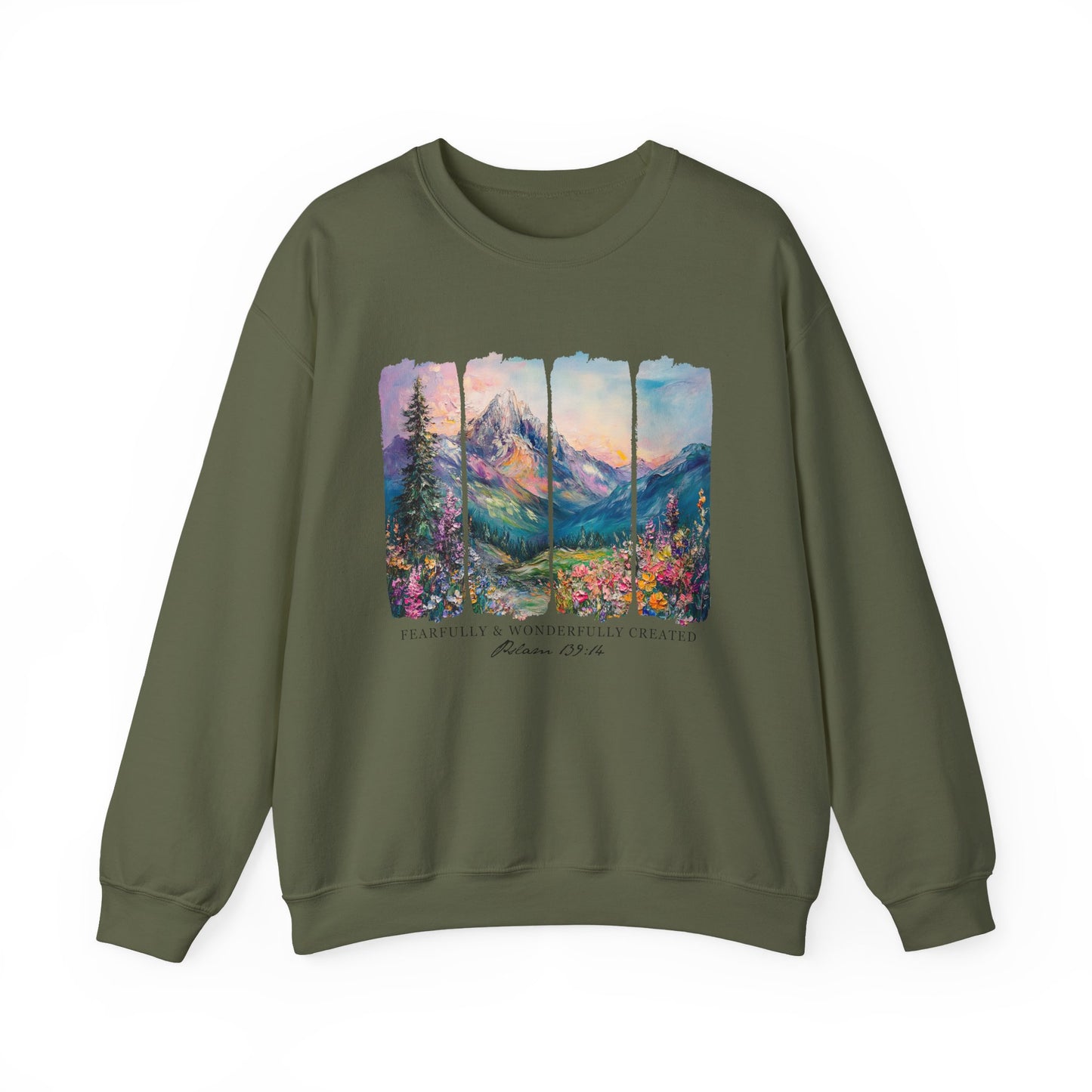 Fearfully & Wonderfully Made Crewneck – Christian Nature-Inspired Sweatshirt | Psalm 139:14
