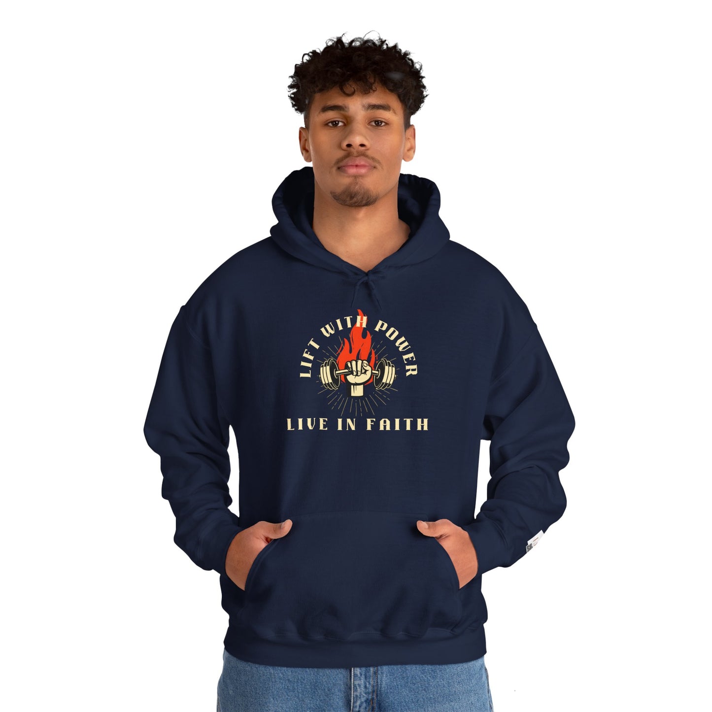 Lift With Power Unisex Heavy Blend™ Hoodie - Live in Faith