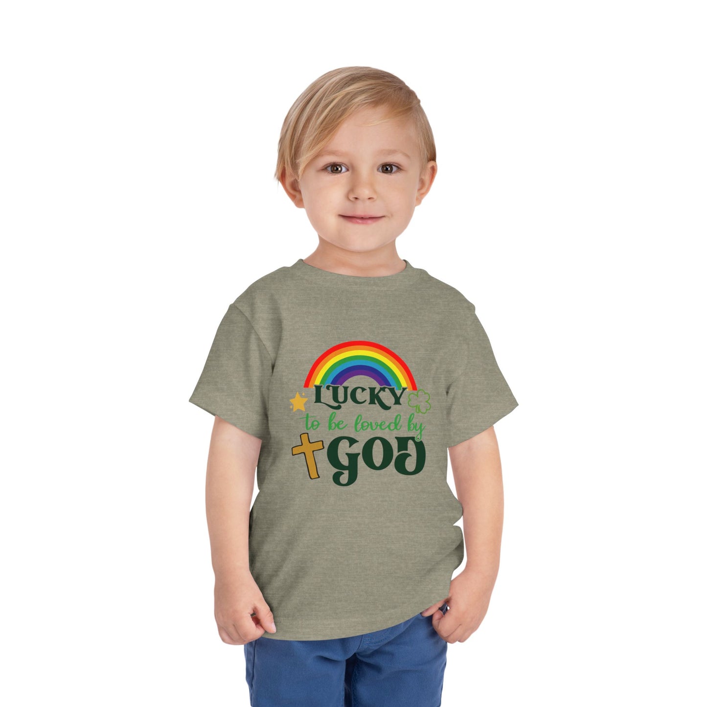 Toddler Lucky Tee – Rainbow & Cross Design, Perfect for Celebrations