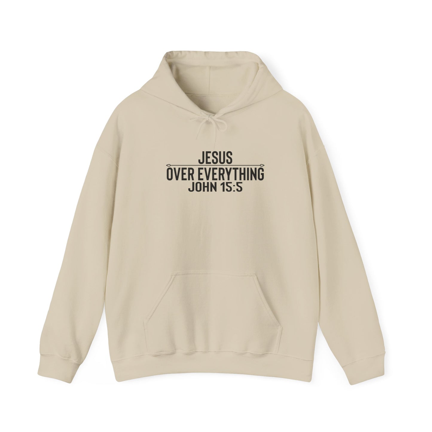 Jesus Over Everything – Christian Hoodie, Unisex Faith-Based Sweatshirt, Religious Apparel, Christian Gift, Cozy Faith Hoodie