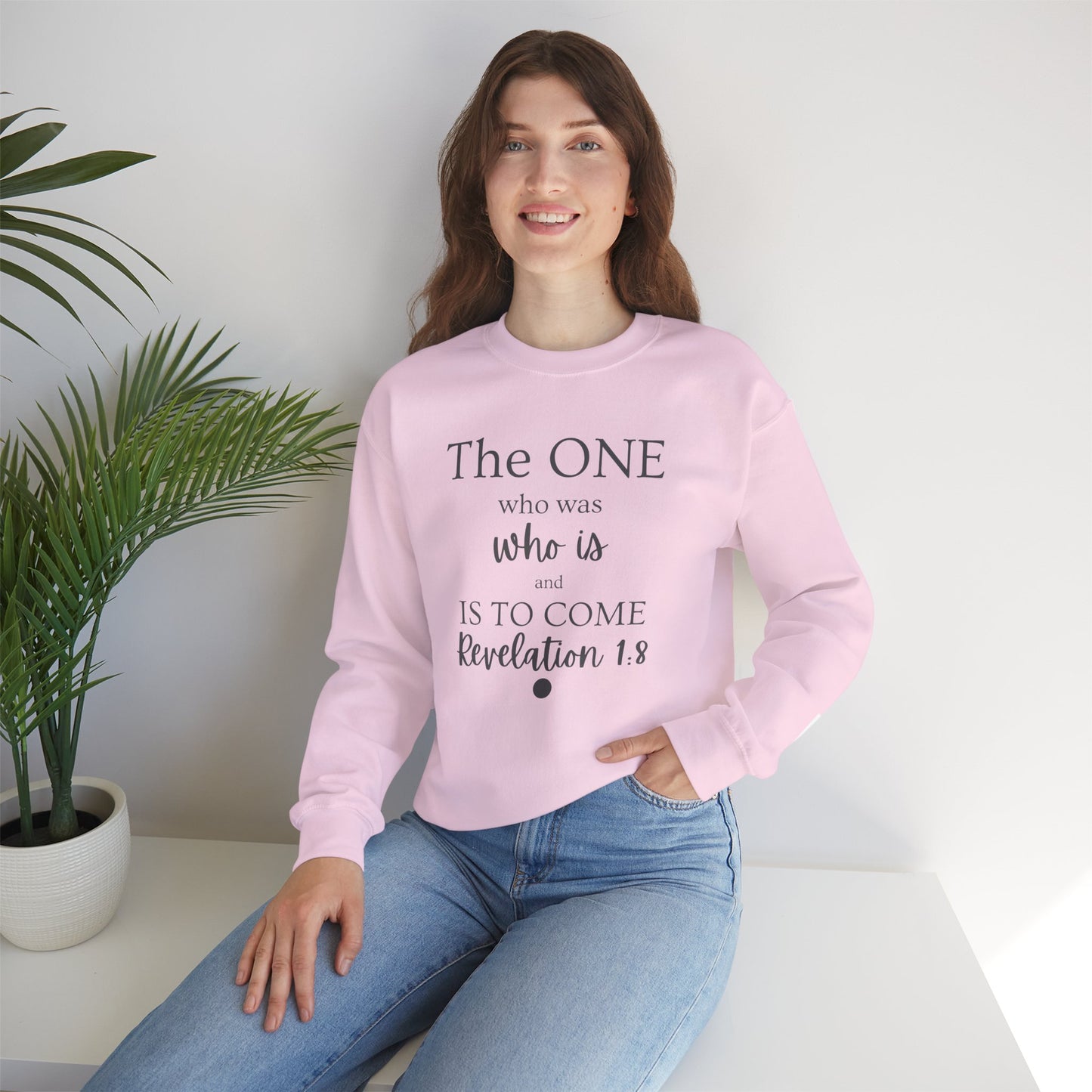 Inspirational Crewneck Sweatshirt - The ONE Revelation 1:8