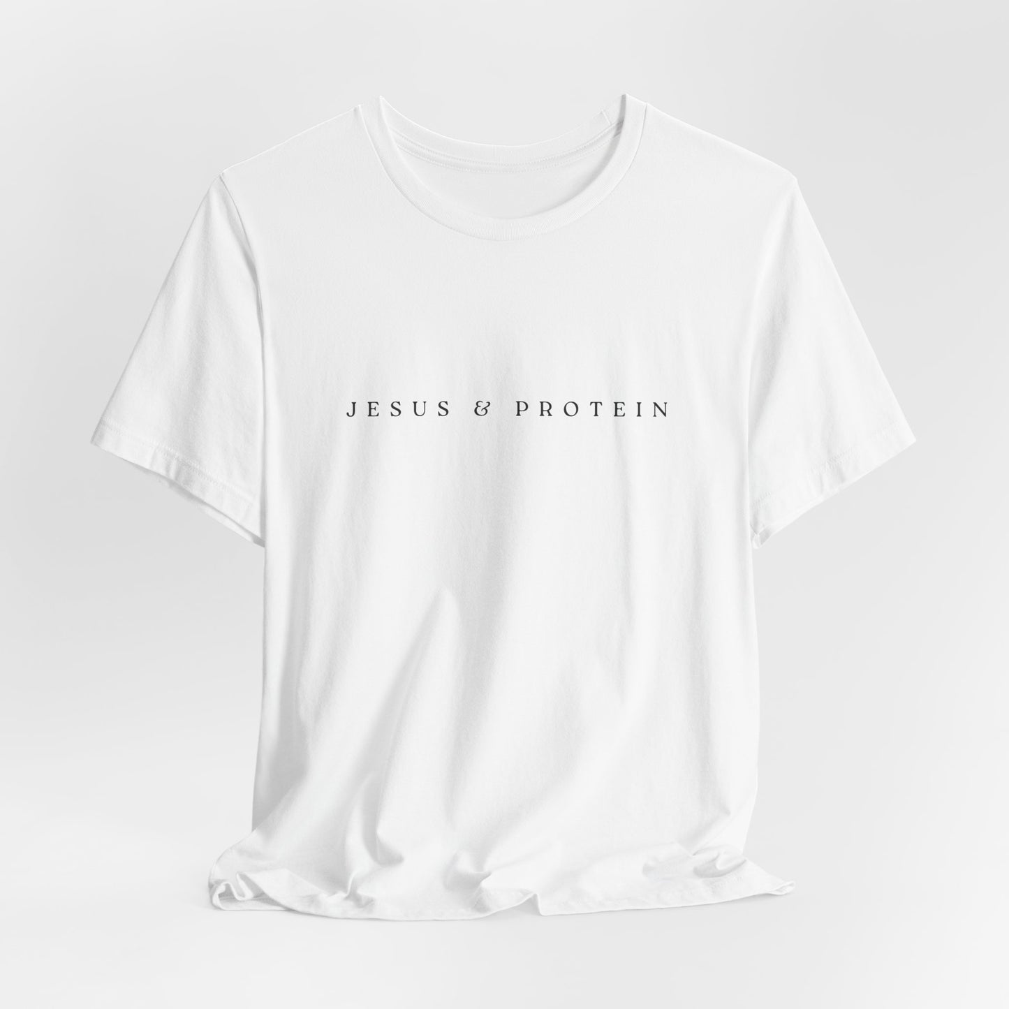 Jesus & Protein Unisex Tee, Inspirational T-Shirt, Fitness Shirt, Christian Apparel, Gift for Gym Lovers, Motivational Wear